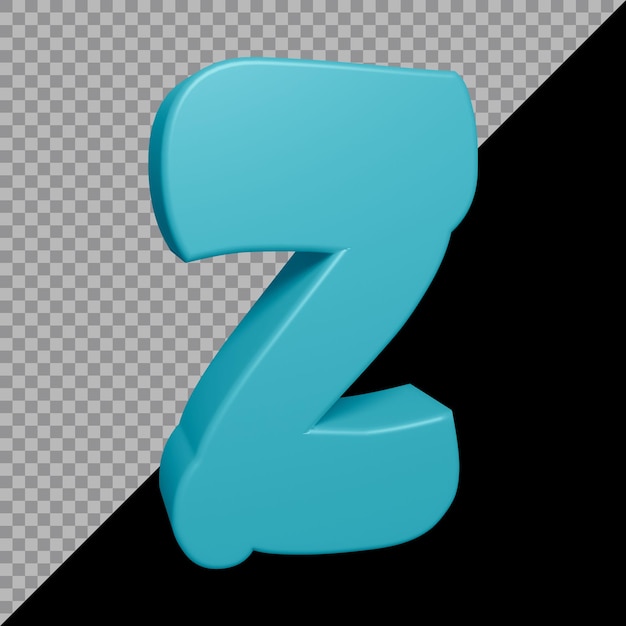 3d rendering of alphabet letter z