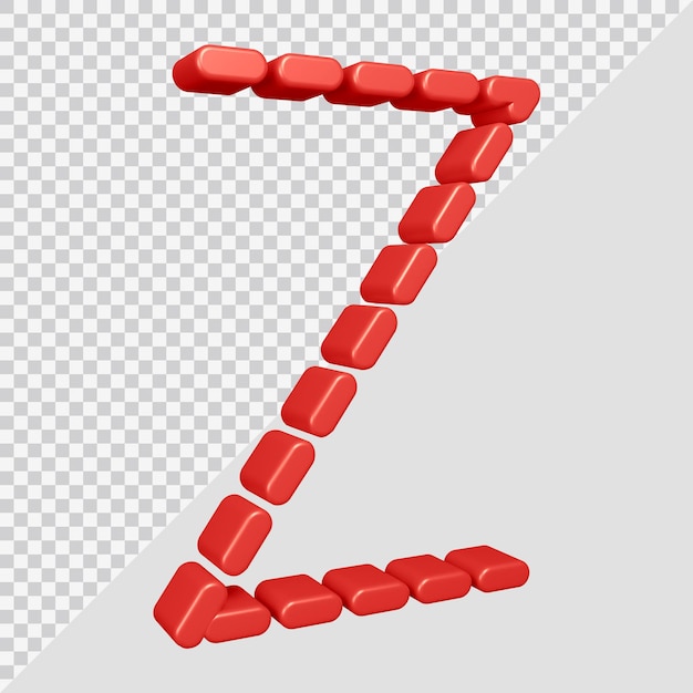 PSD rendering 3d della lettera dell'alfabeto z