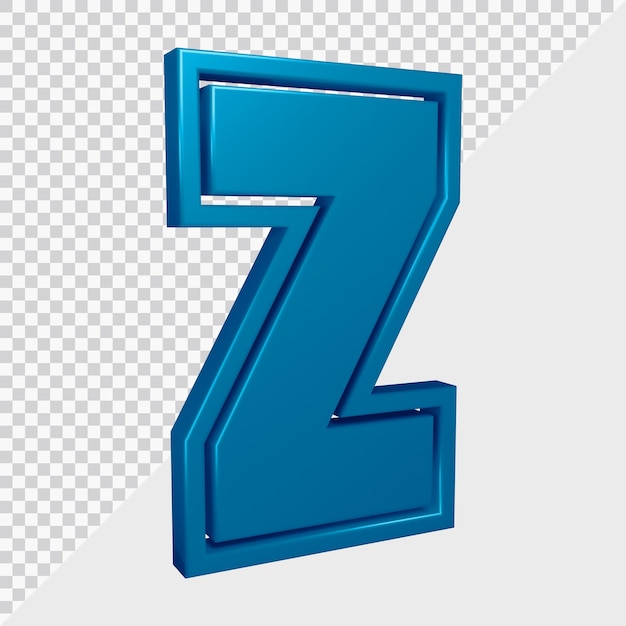 3d rendering of alphabet letter z