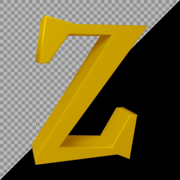 3d rendering of alphabet letter z