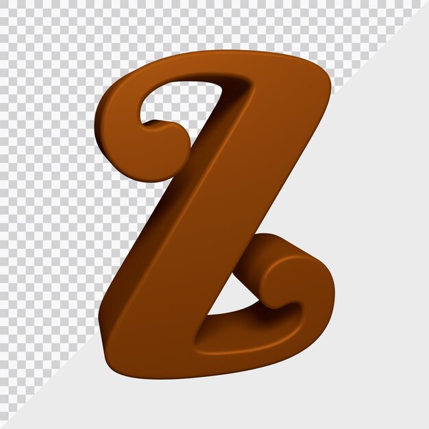 3d rendering of alphabet letter z