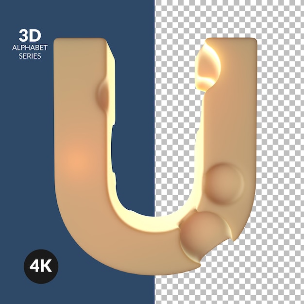 PSD rendering 3d della lettera dell'alfabeto