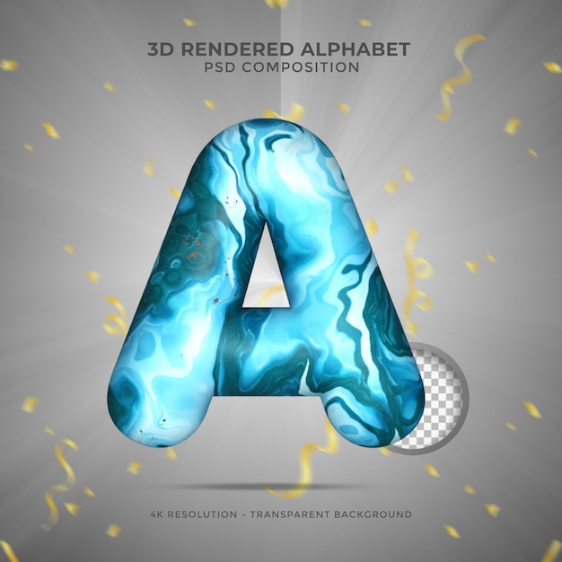 3d 렌더링 알파벳 문자 3d 문자 알파벳 글꼴 호일 기호 구성에 대한 현실적인 영어 알파벳