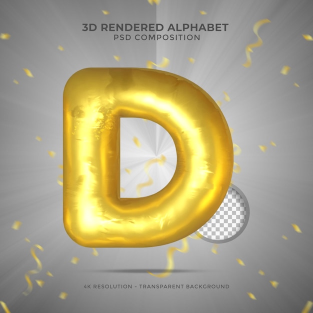 3d rendering alphabet letters 3d letter alphabetical font foil symbol realistic english alphabet for composition