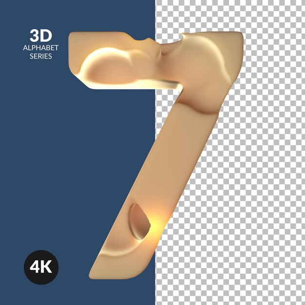 3d rendering of alphabet number