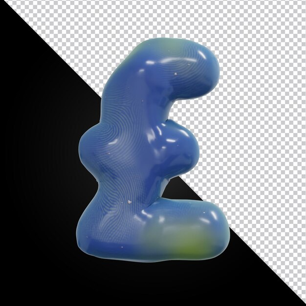 PSD 3d rendering of alphabet pound symbol isolated