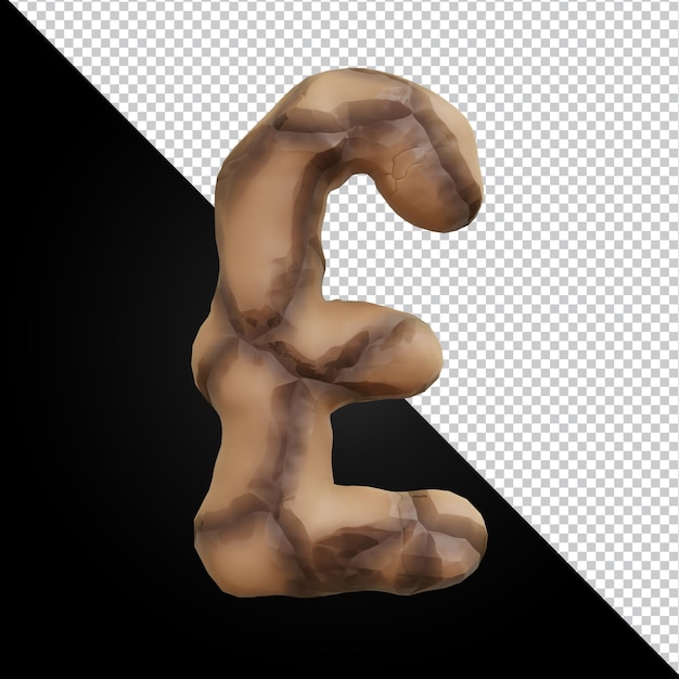 3d rendering of alphabet pound symbol isolated