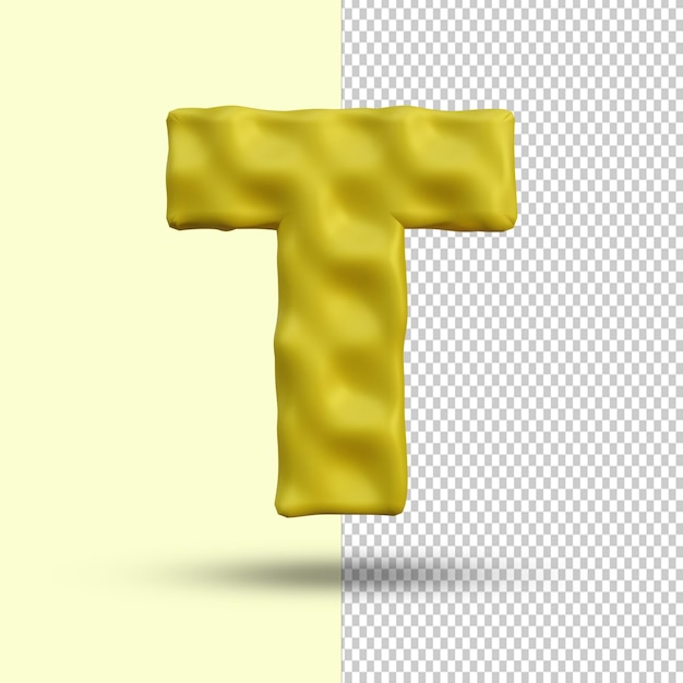 PSD 3dレンダリングアルファベットt文字クリエイティブプレミアムpsdプレミアムpsd