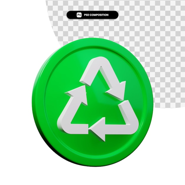 PSD 3d rendering arrow icon isolated