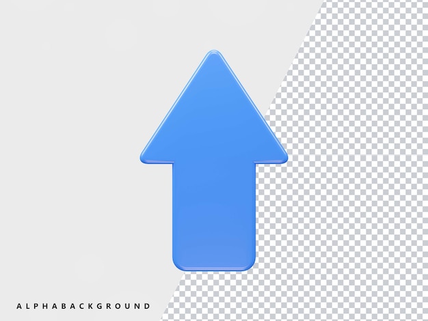 PSD 3d rendering arrow icon transparent