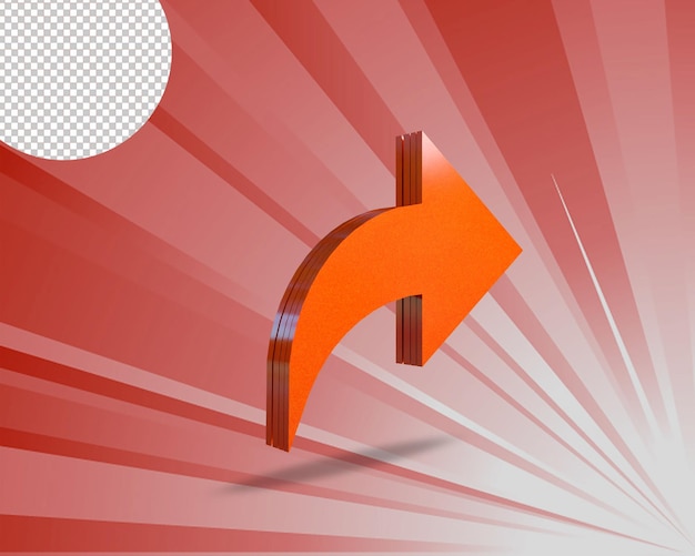 PSD 3d rendering arrow icon