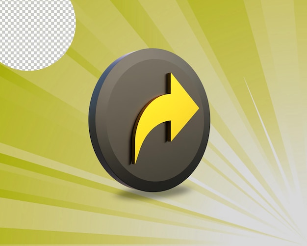 PSD 3d rendering arrow icon