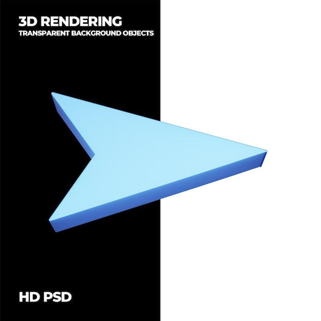 3d rendering arrow psd