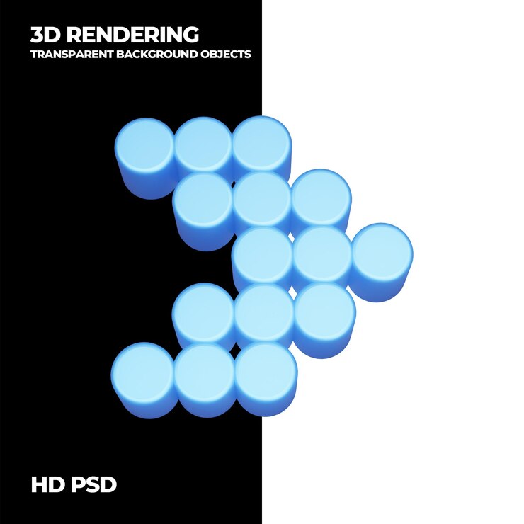 PSD 3d rendering arrow psd