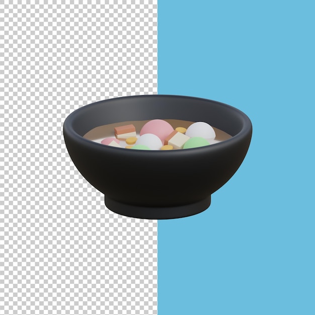 PSD 3d rendering of asian food wedang ronde icon