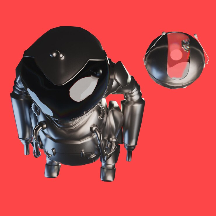 PSD 3d rendering assets object metal