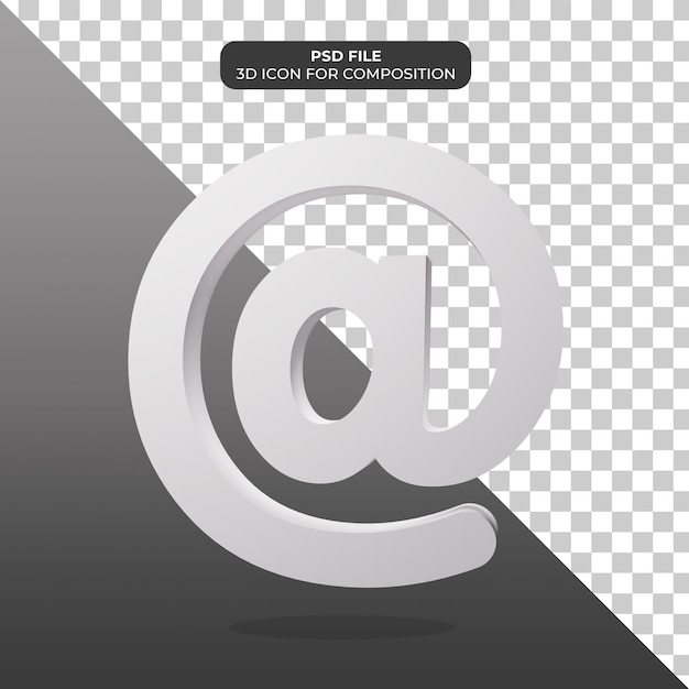 3d rendering at sign icon rendering
