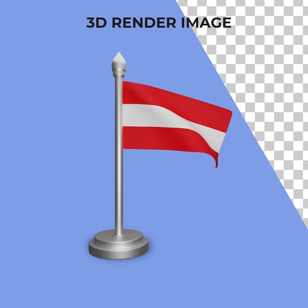 PSD 3d rendering of austria flag concept austria national day premium psd