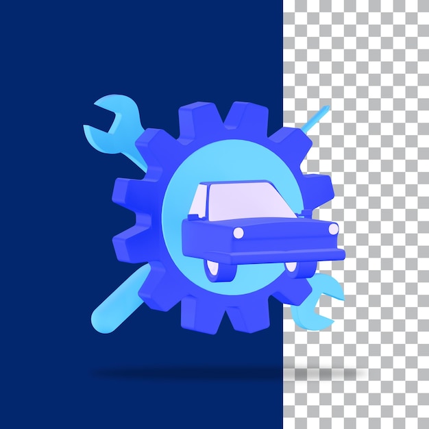3D-rendering auto service icoon