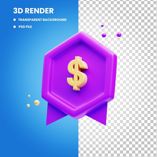 3D-rendering av dollarmerke, finansiell konseptikonillustrasjon