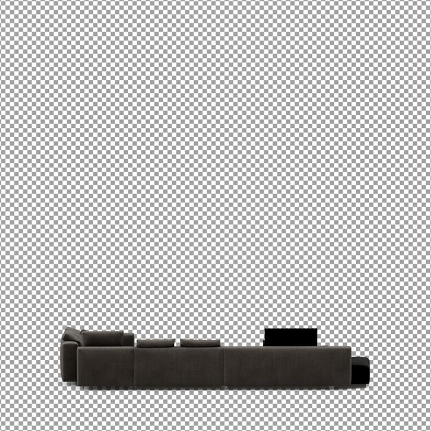 3D-rendering av minimalistisk sofa isolert