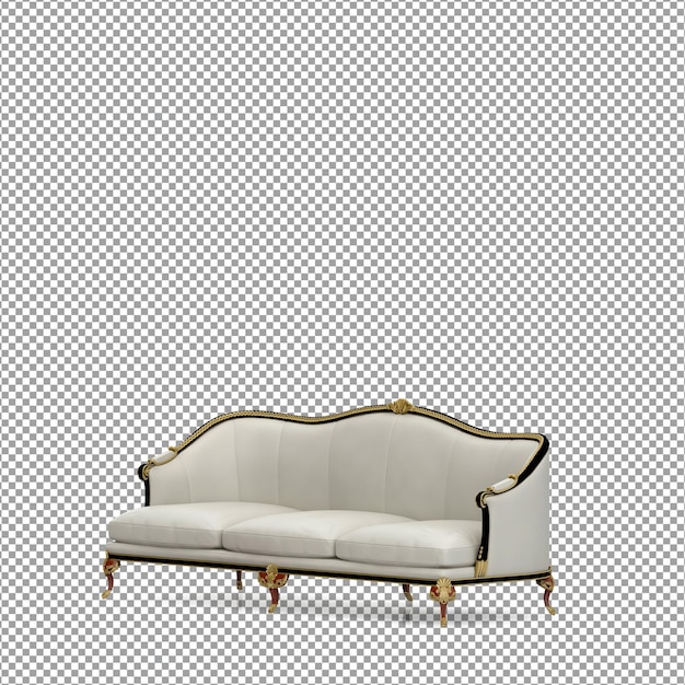 3D-rendering av minimalistisk sofa isolert