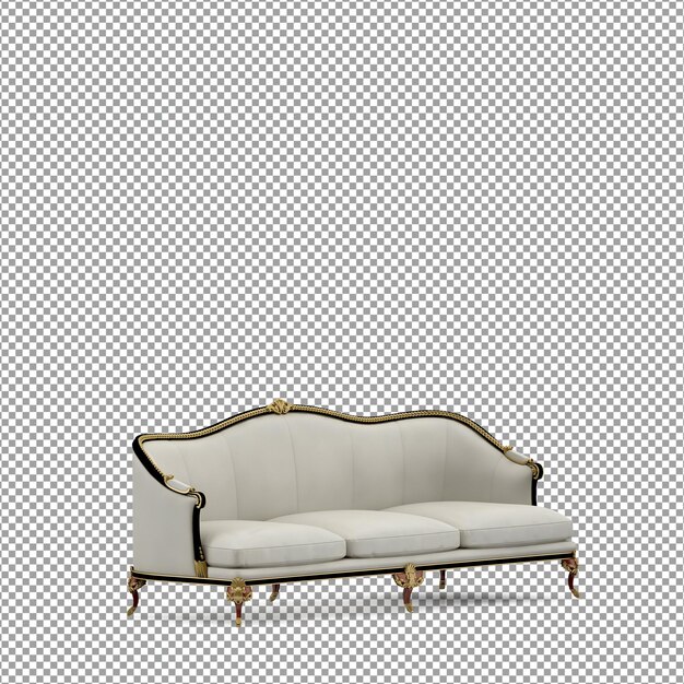 3D-rendering av minimalistisk sofa isolert