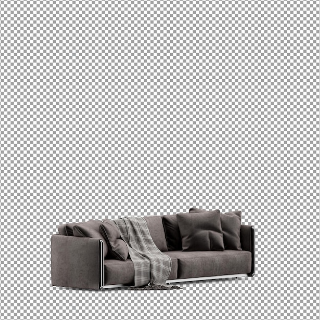 3D-rendering av minimalistisk sofa isolert