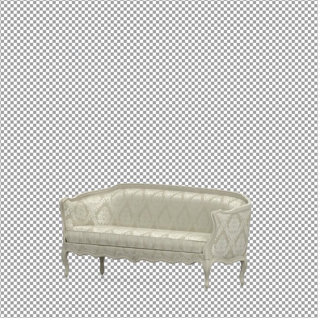 3D-rendering av minimalistisk sofa isolert