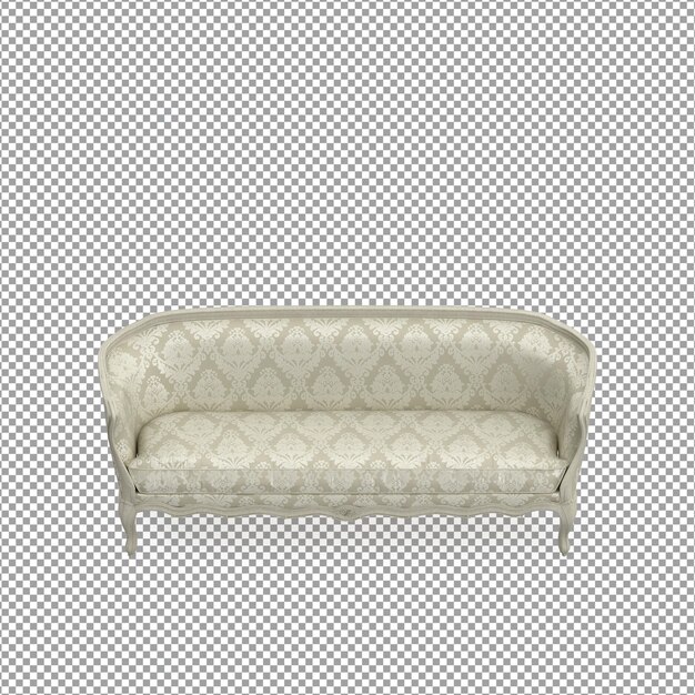 3D-rendering av minimalistisk sofa isolert