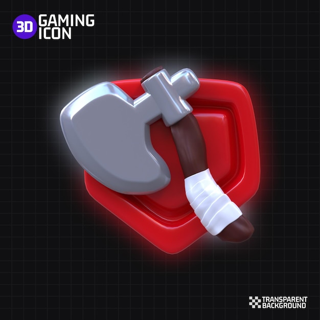 3D RENDERING AXE GAMING ICON