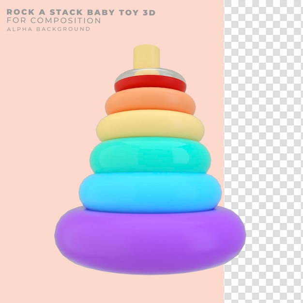 PSD 3d rendering baby toy