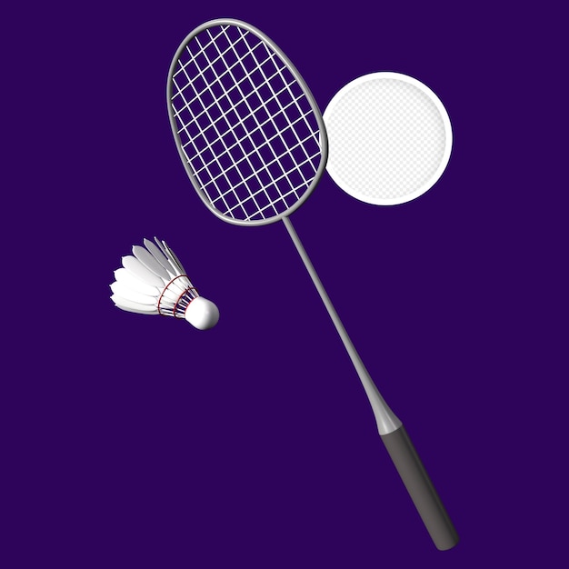 PSD 3d rendering badminton racket