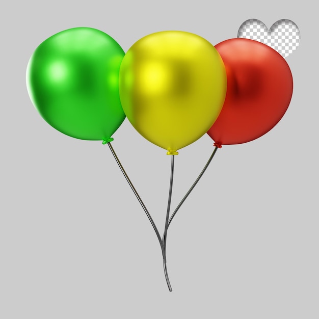 PSD 3d rendering of baloon