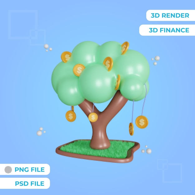 PSD 3d 렌더링 은행 관심 개체 격리 프리미엄 psd