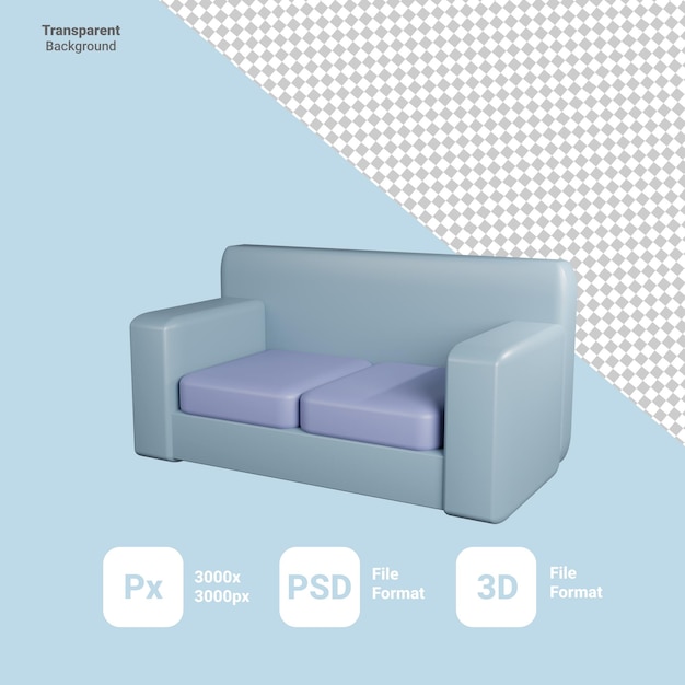 3d-rendering bankpictogram met transparante achtergrond