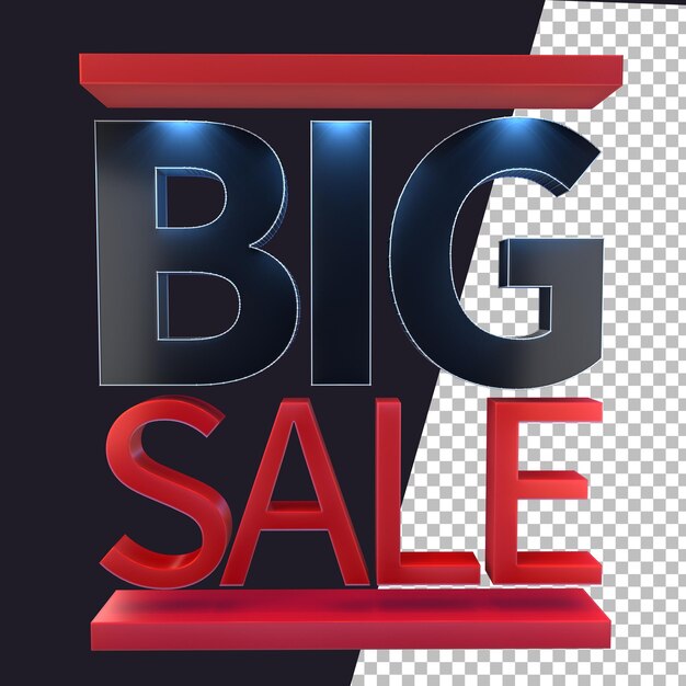 PSD 3d rendering banner sale design element