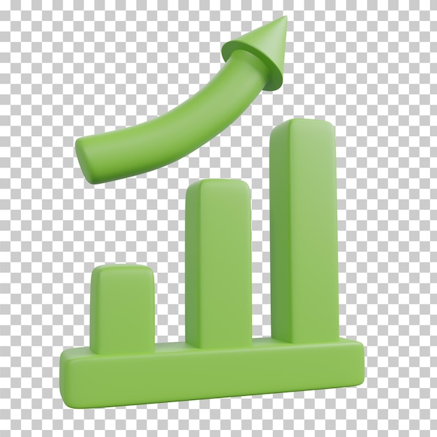 3D rendering bar graph Business element