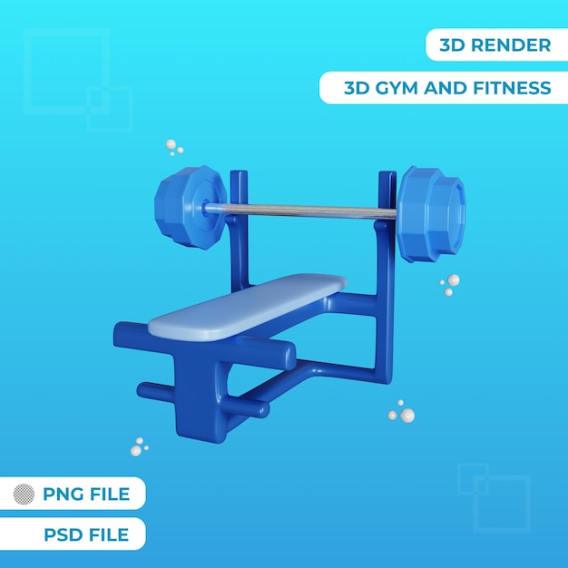 3d-rendering barbell set geïsoleerd object premium psd