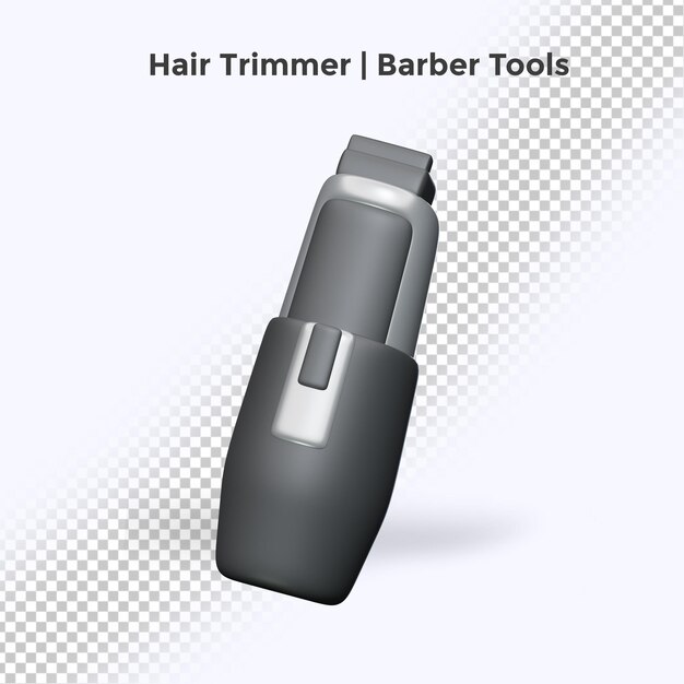 PSD 3d rendering barber tools of hair trimmer