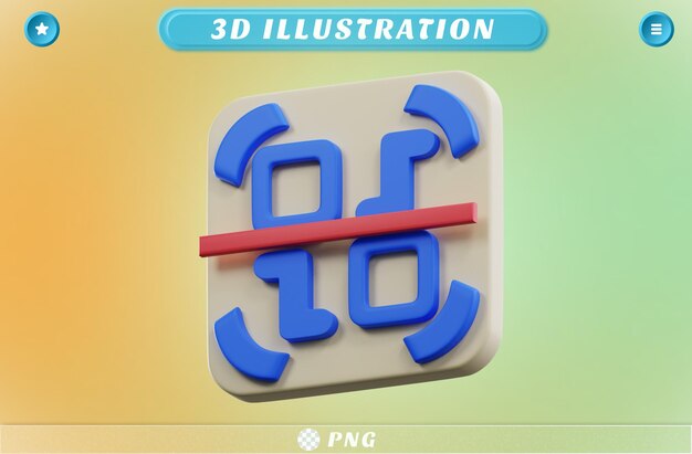 PSD 3d rendering barcode bar icon