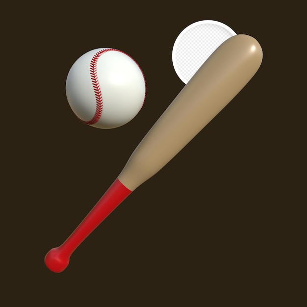 PSD rendering 3d mazza da baseball