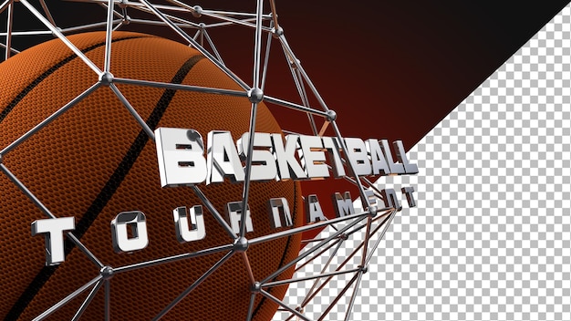 PSD 3d rendering basketball graphic design