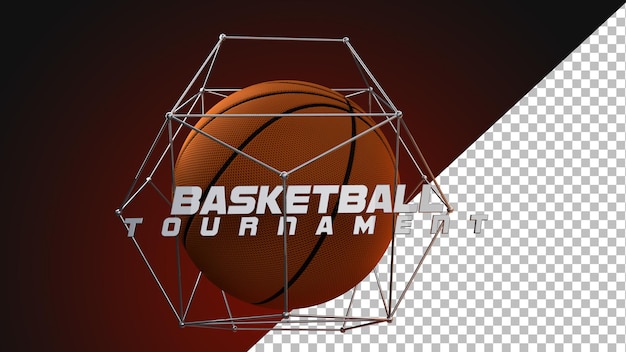 Rendering 3d di progettazione grafica di basket