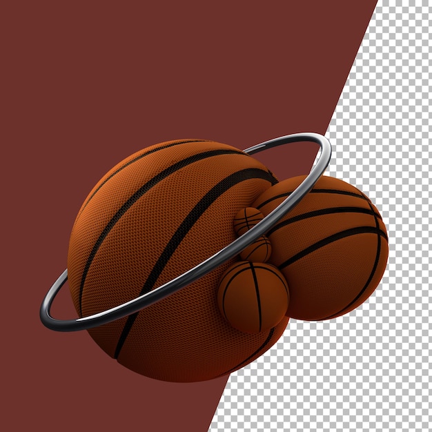 PSD 3d rendering basketball graphic