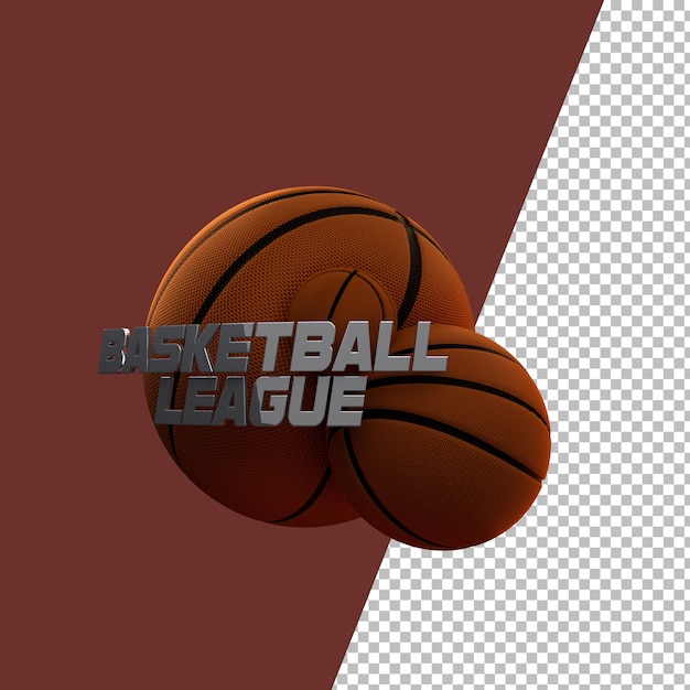 PSD 3d rendering basketball graphic