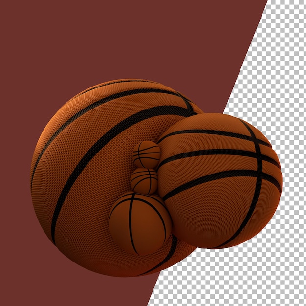 PSD 3d rendering basketball graphic