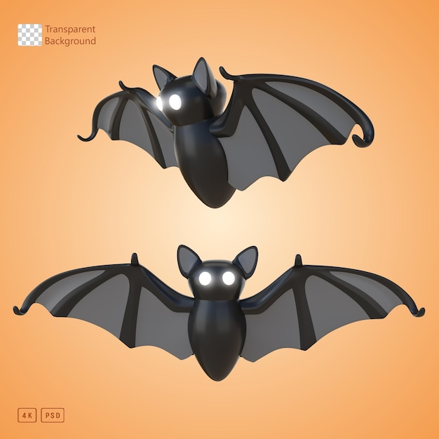 3d rendering bats front and frontside view