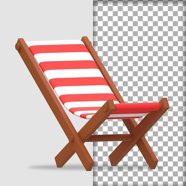 PSD 3d rendering beach chair summer 3d icon