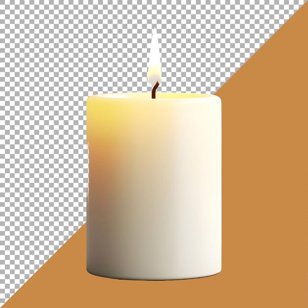 PSD rendering 3d di una bellissima candela colorata su sfondo trasparente ai generato